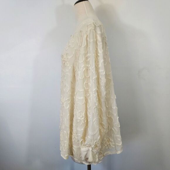 Simonton Says by George Simonton Blouse Top Womens Plus Size 2X Sheer Applique - Picture 4 of 11